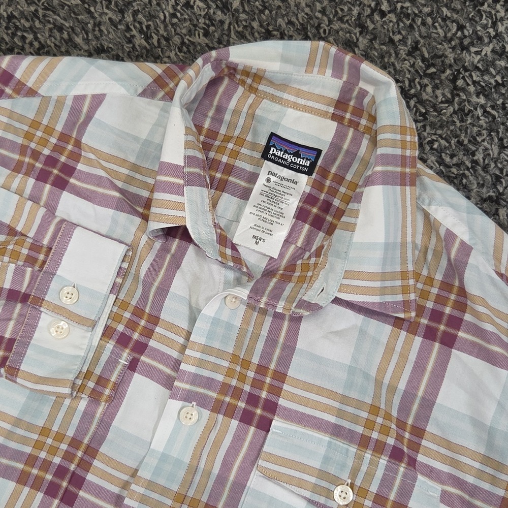 Patagonia Long Sleeve Buckshot Shirt Men's Medium Plaid Flannel Outdoors